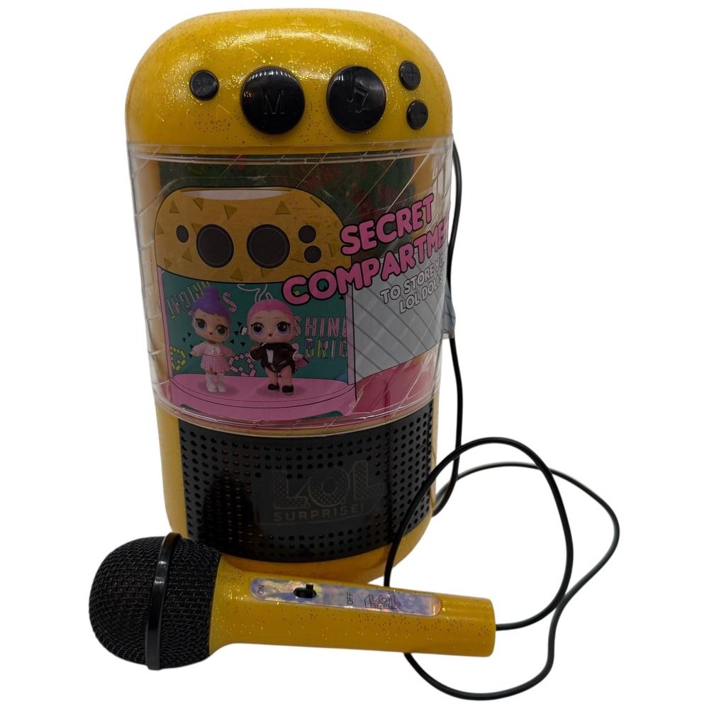 LOL Surprise Capsule Karaoke Machine with‎ Microphone Yellow Glitter Tested